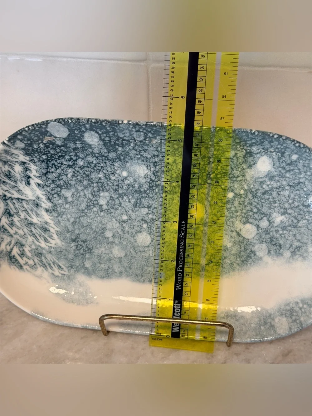 Intensa Home Blue Snowfall Ceramic Serving Platter